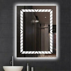Oglindă LED cu ceas digital si dezaburire, lumina reglabila touch, 60x80 cm