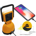 Lanterna portabila multifunctionala cu incarcare solara si reincarcabila prin USB, cu lumina de lucru ajustabila