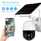 Cameră de supraveghere wireless 5MP cu panou solar si rotire 355°, protectie IP66, infrarosu, WIFI/4G