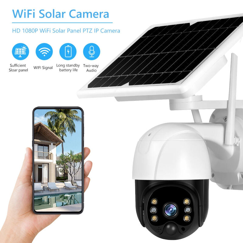 Cameră de supraveghere wireless 5MP cu panou solar si rotire 355°, protectie IP66, infrarosu, WIFI/4G