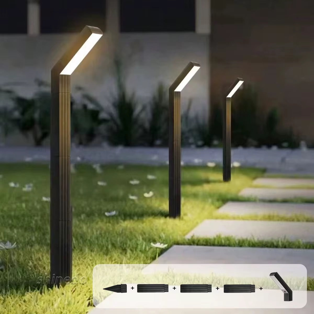 Lampă Solara LED pentru Gradina, 90 LED-uri, 3 Moduri Iluminare, Protectie IP65, Inaltime 83 cm, Culoare Negru