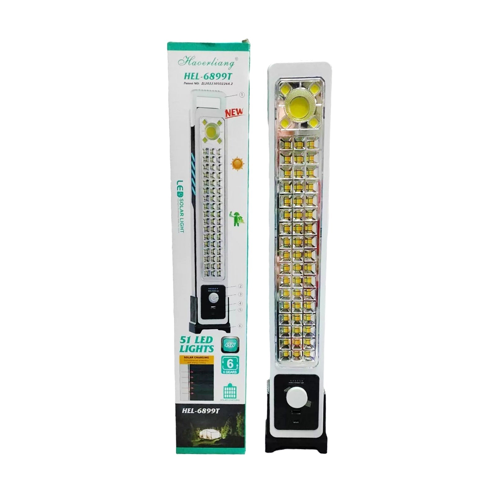 Lampă reincarcabila cu 51 LED-uri, 45W, 6 pozitii de lumina