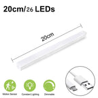 Lampă LED cu senzor de miscare, suport magnetic, reincarcare prin USB, portabila, lumina rece