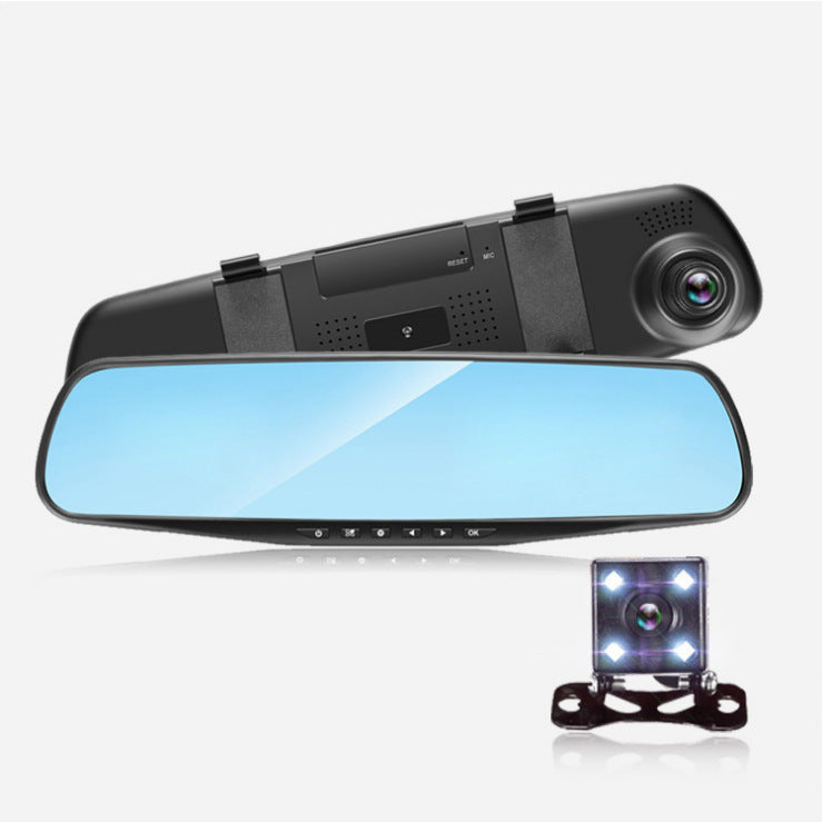 Oglindă retrovizoare 4.5 inch cu camera HD 1080P, DVR auto, cu microfon si difuzor incorporate + camera