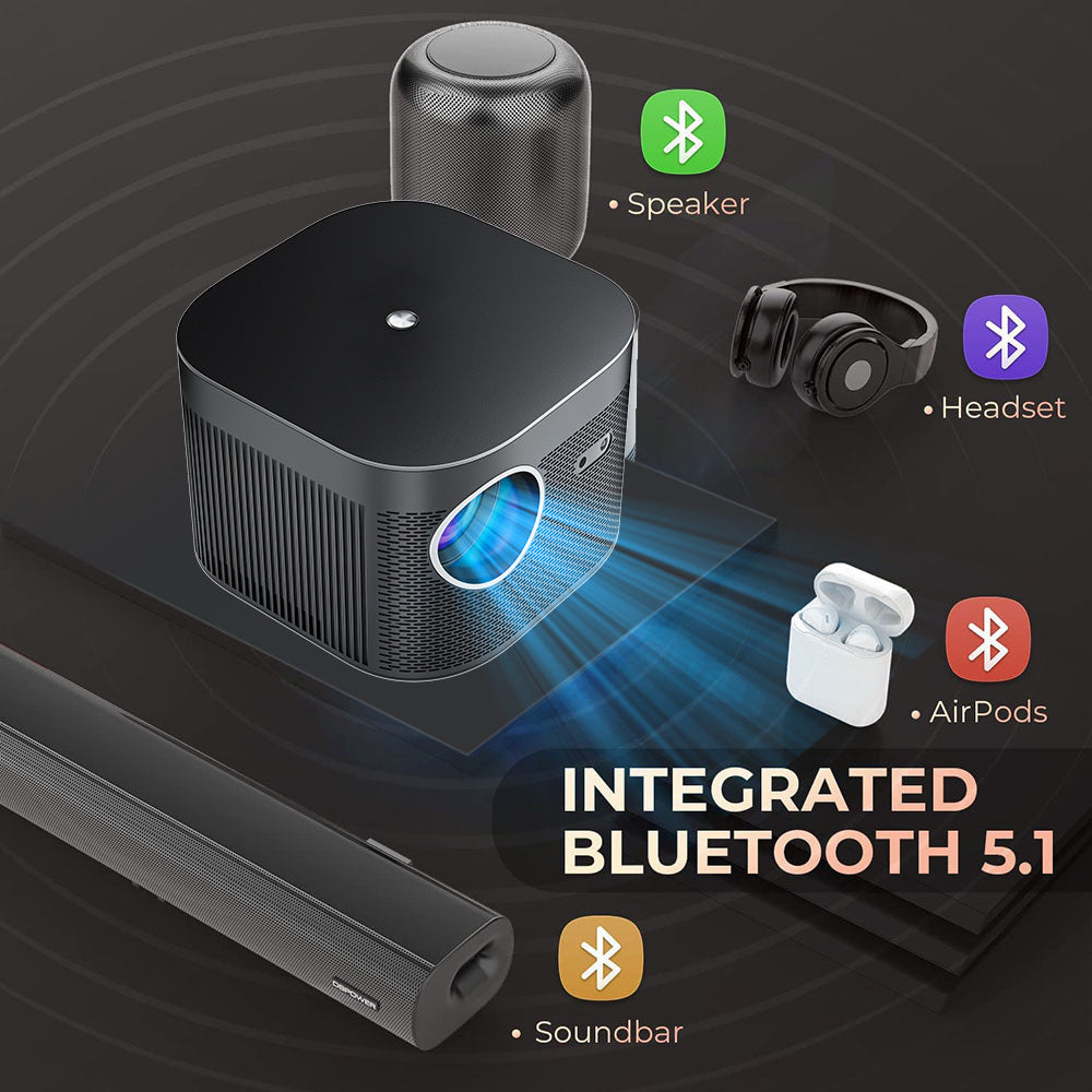 Proiector Smart Home Cinema, Android, Full HD 1080p, WIFI Dual Band, Bluetooth 4.0, Keystone, Boxe HiFi