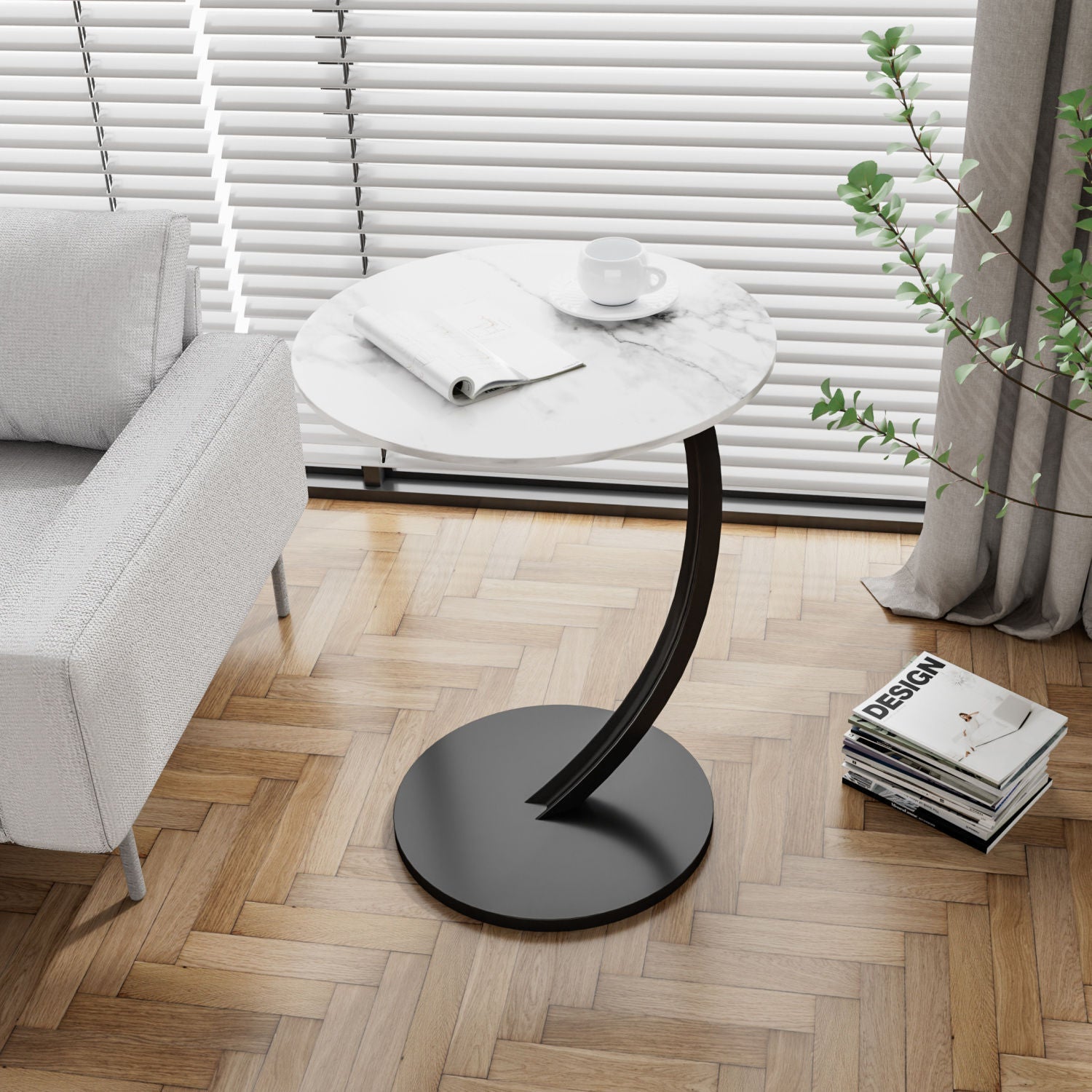 Masuta de cafea pentru living, design nordic si minimalist, 60x40 cm Imagine secundară a produsului