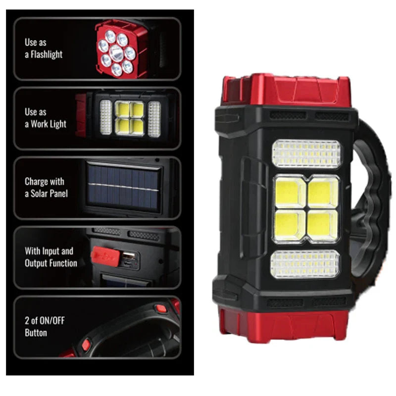 Lanterna solara LED, 4 moduri de iluminare pentru Casă Modernă