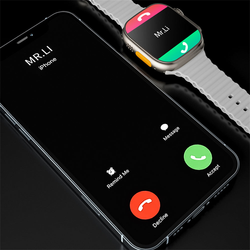 Ceas inteligent SmartWatch Z68 Ultra, compatibil cu orice telefon, apel Bluetooth, Încărcător wireless, metal