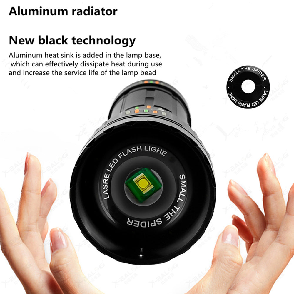 Lanterna profesionala cu LED laser, 5km raza actiune, 30000 lumeni
