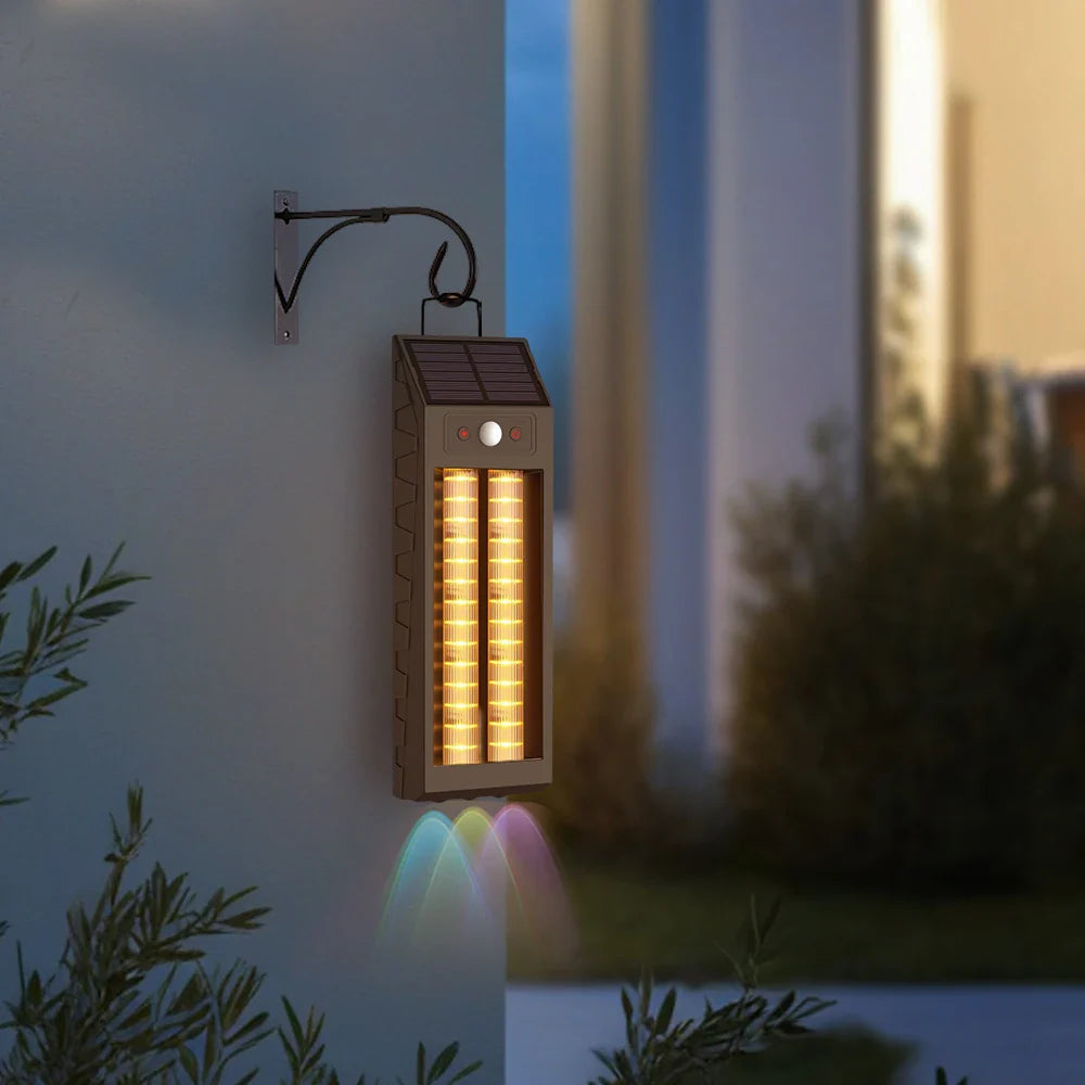 Lampă solara LED 33 cm, senzor miscare, 3 moduri de lumina, panou solar 5.5V/1.6W, rezistenta la apa Imagine principală a produsului