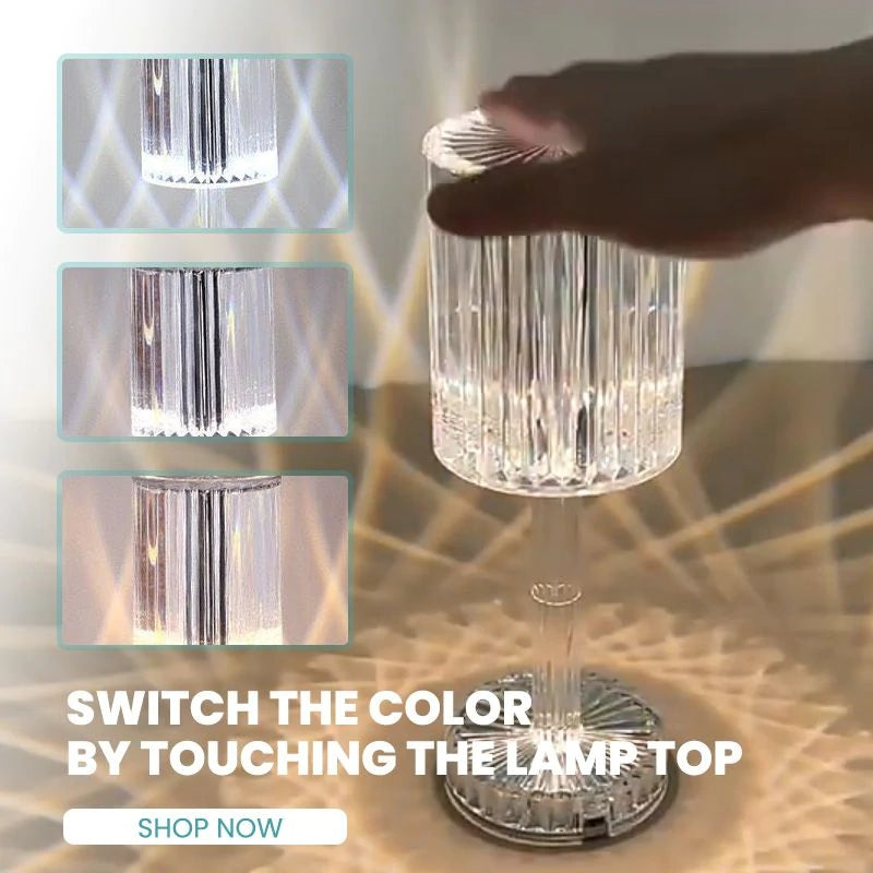 Lampă de masa wireless din cristal acrilic cu touch si incarcare prin USB