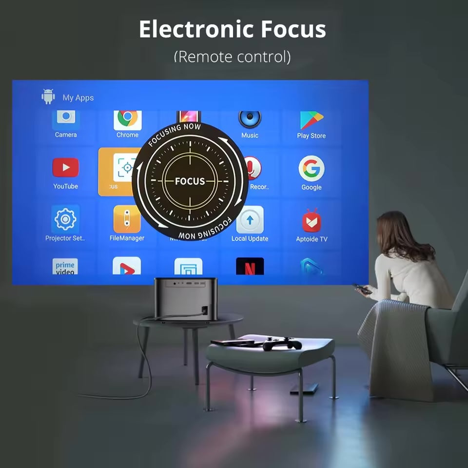 Proiector Smart Home Cinema, Android, Full HD 1080p, WIFI Dual Band, Bluetooth 4.0, Keystone, Boxe HiFi Imagine secundară a produsului