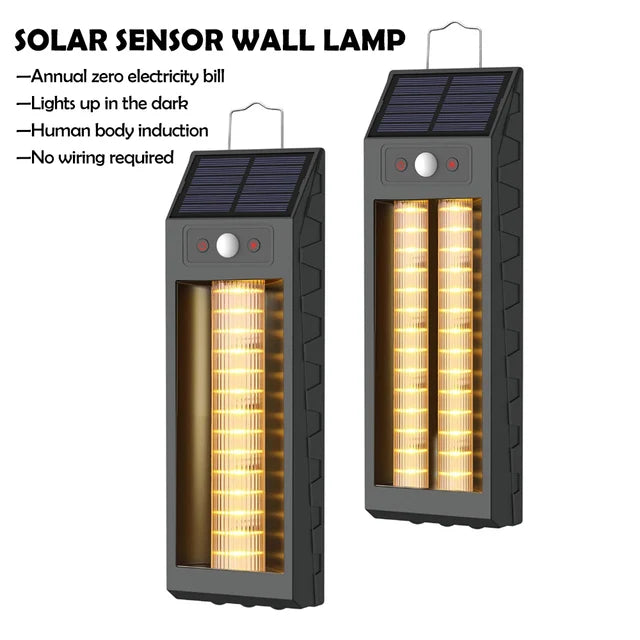 Lampă solara LED 33 cm, senzor miscare, 3 moduri de lumina, panou solar 5.5V/1.6W, rezistenta la apa
