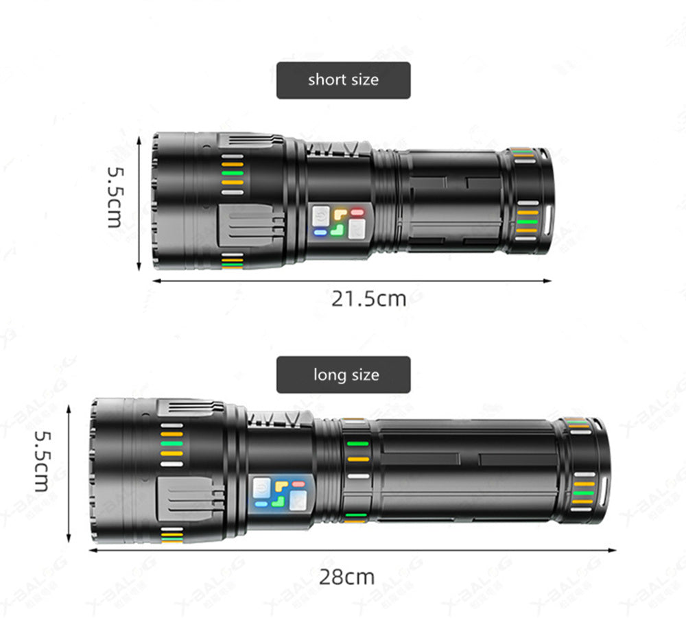 Lanterna profesionala cu LED laser, 5km raza actiune, 30000 lumeni