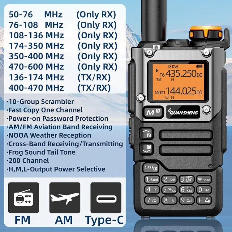 Statie Radio emisie-receptie Walkie Talkie Quansheng UV-K5 5W, UHF, VHF