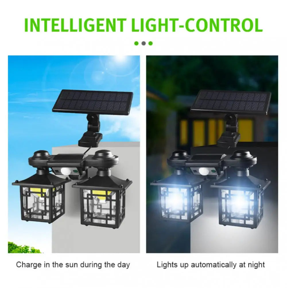 Lampă solara dubla pentru perete cu senzor de miscare si telecomanda 192 LED, JD-2219A