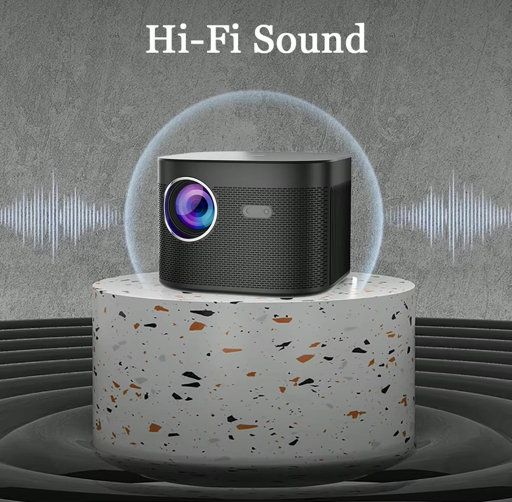 Proiector Smart Home Cinema, Android, Full HD 1080p, WIFI Dual Band, Bluetooth 4.0, Keystone, Boxe HiFi
