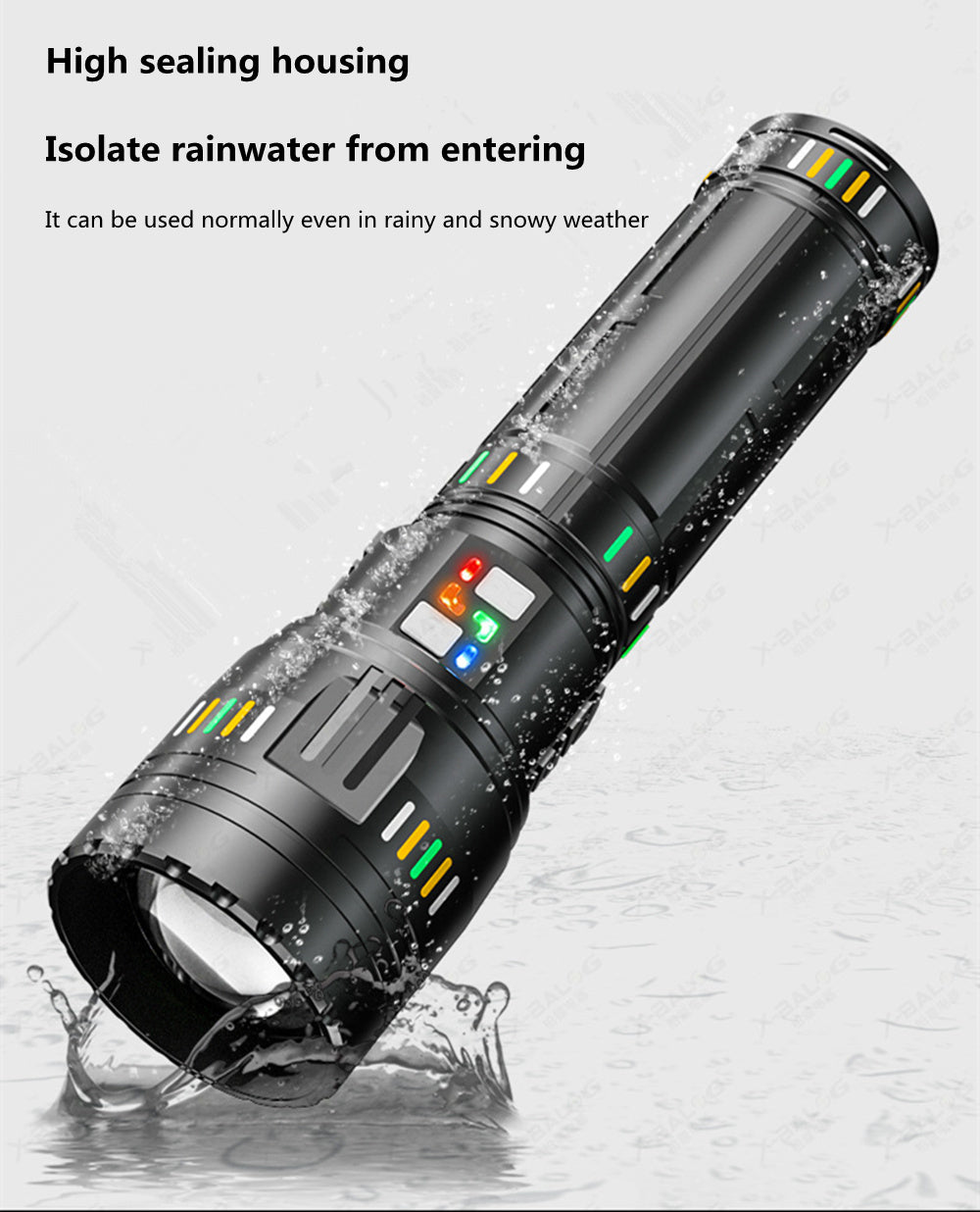 Lanterna profesionala cu LED laser, 5km raza actiune, 30000 lumeni