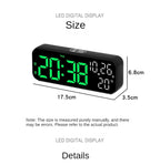 Ceas digital de perete cu afisaj LED, afisare temperatura si data, mod de noapte