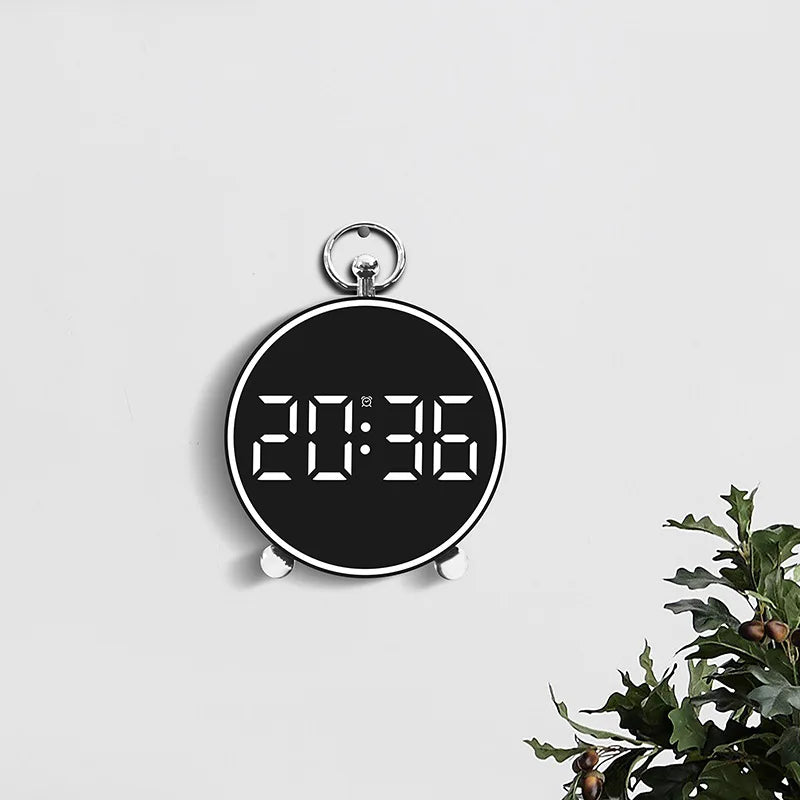 Ceas desteptator digital LED 4, 4" cu afisaj color, comanda vocala si alarme personalizabile - trezeste ecranul Imagine secundară a produsului