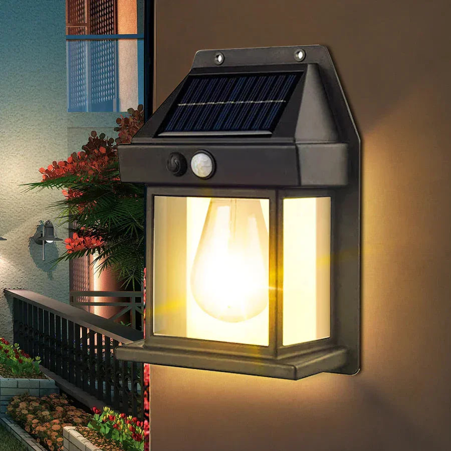 Lampă solara bec de perete LED cu senzor de miscare