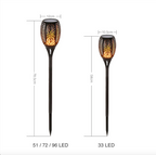 Lampă solara tip torta cu efect flacara, varianta mare 78cm, 96LED