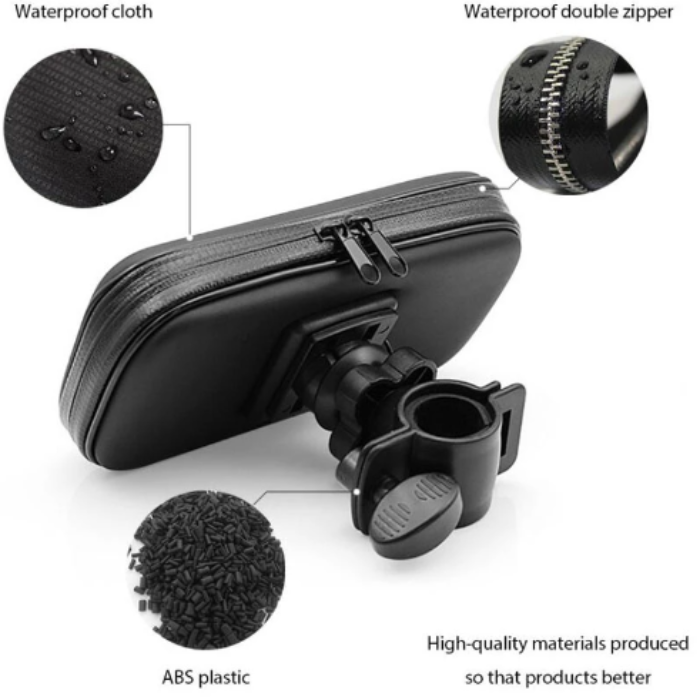 Suport telefon pentru bicicleta si motocicleta, impermeabil, rotatie 360° rezistent la ploaie