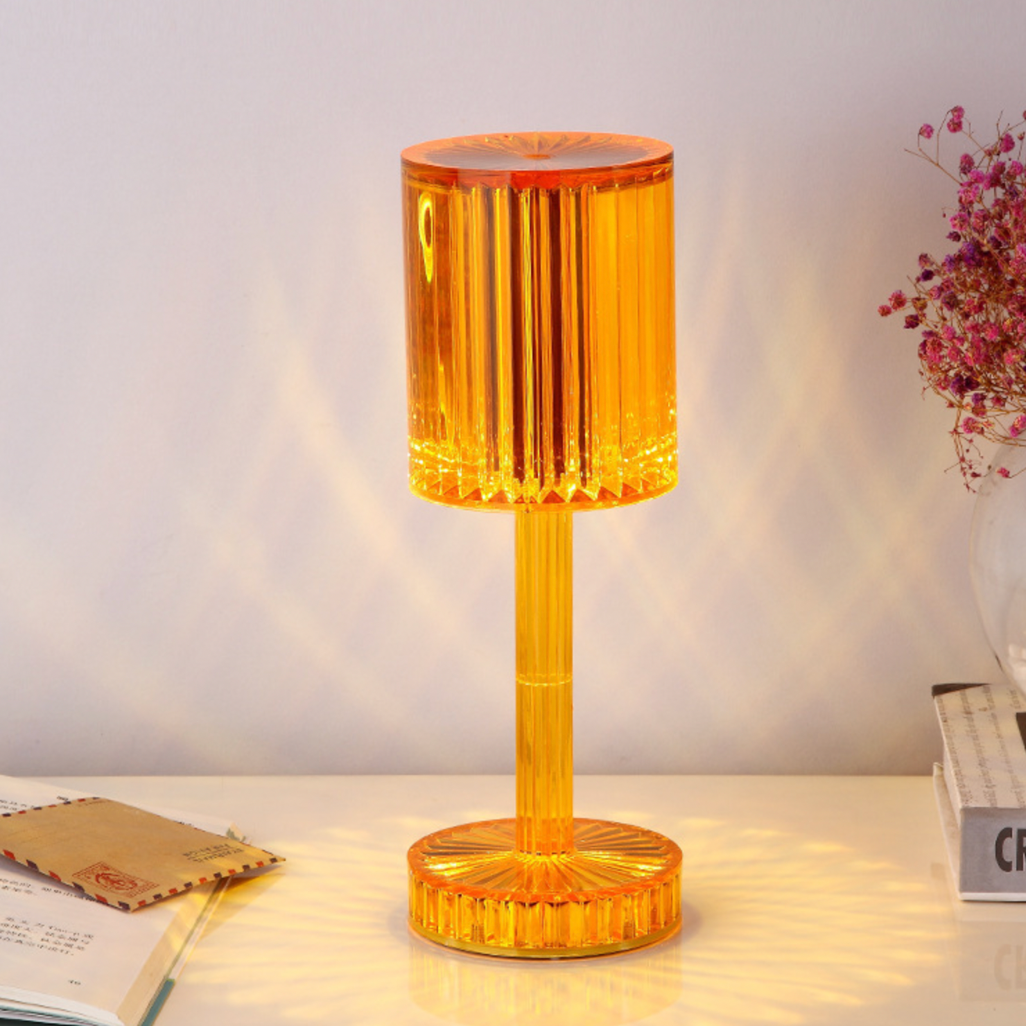 Lampă de masa wireless din cristal acrilic cu touch si incarcare prin USB