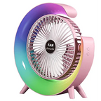 Mini ventilator de birou rotund cu LED RGB pentru Casă Modernă