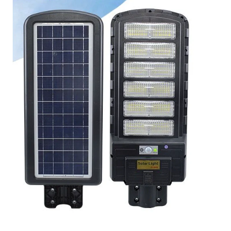 Lampă Solara Stradala, Dreptunghiulara 600W cu 12 Celule Telecomanda si Suport Metalic, Lumina Puternica