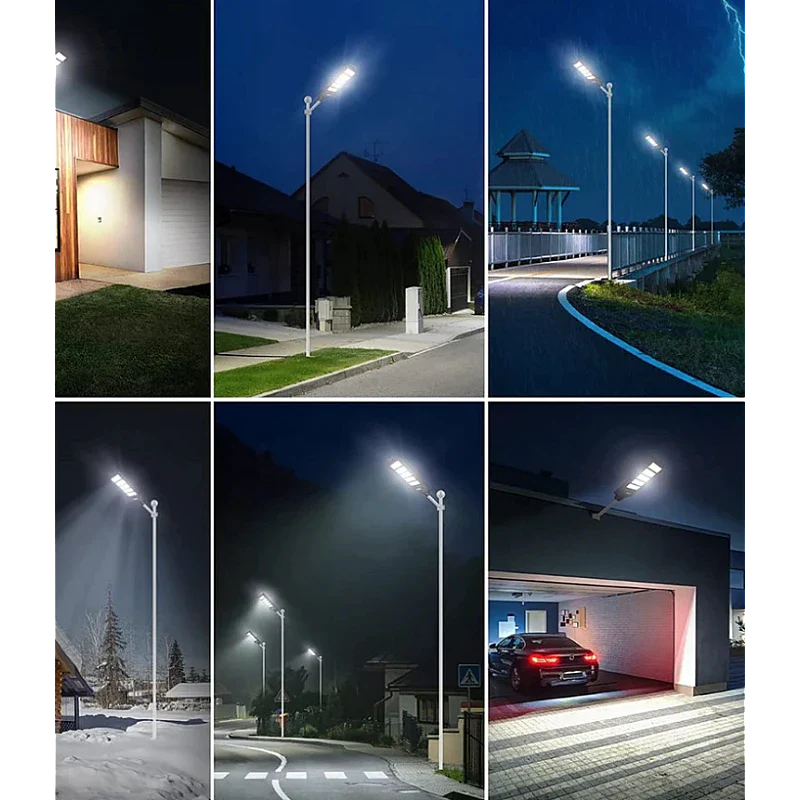 Lampă Solara Stradala, Dreptunghiulara 600W cu 12 Celule Telecomanda si Suport Metalic, Lumina Puternica