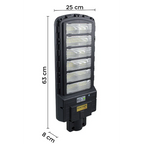 Lampă Solara Stradala, Dreptunghiulara 600W cu 12 Celule Telecomanda si Suport Metalic, Lumina Puternica