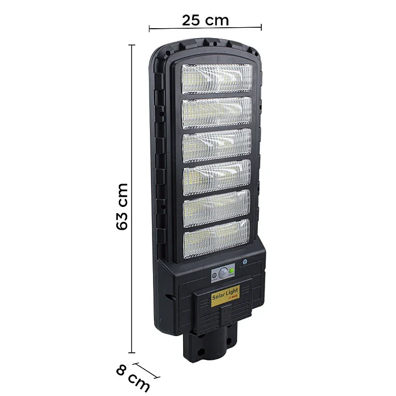 Lampă Solara Stradala, Dreptunghiulara 600W cu 12 Celule Telecomanda si Suport Metalic, Lumina Puternica