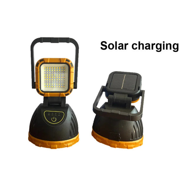 Lanterna portabila multifunctionala cu incarcare solara si reincarcabila prin USB, cu lumina de lucru ajustabila