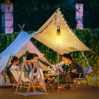 Set 4 becuri LED Retro cu decor de iluminare, pentru camping în Aer Liber, suspendate cu incarcare Tip-C Fast