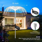 Set 2 x Lampă solara tip palmier cu fibra optica LED RGB, pentru gradina