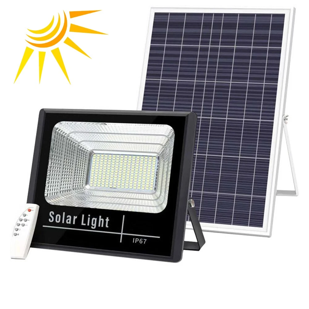 Proiector LED cu panou solar si telecomanda, IP66 Imagine principală a produsului