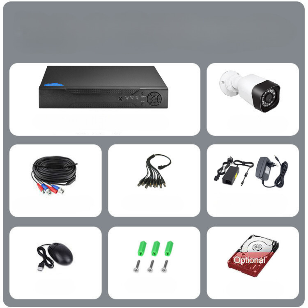 Sistem de supraveghere cu 4 sau 8 camere exterior 1080P, Kit DVR, compresie video H.265 Imagine secundară a produsului