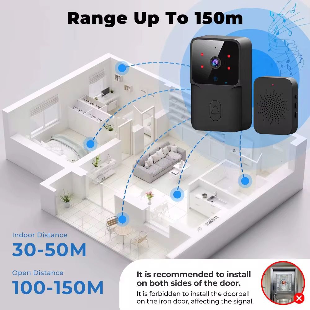 Sonerie Video Smart, Camera Supraveghere 4K WIFI, Night Vision