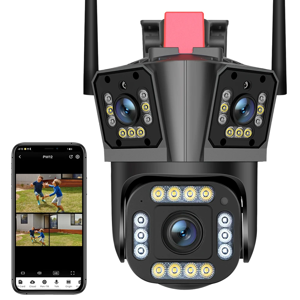 Cameră de supraveghere Tripla WIFI, 12MP, Exterior/Interior Imagine principală a produsului