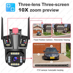 Cameră de supraveghere Tripla WIFI, 12MP, Exterior/Interior