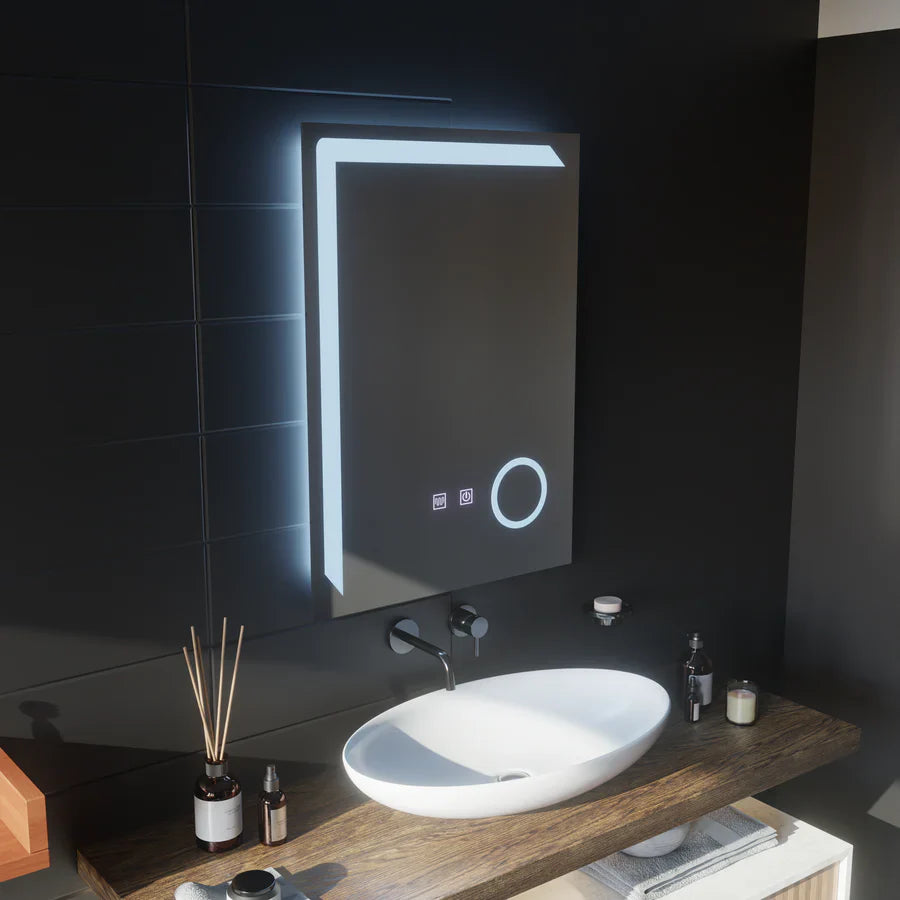 Oglindă LED Rectangulara, 60x80cm, Linea Touch, Sistem Dezaburire