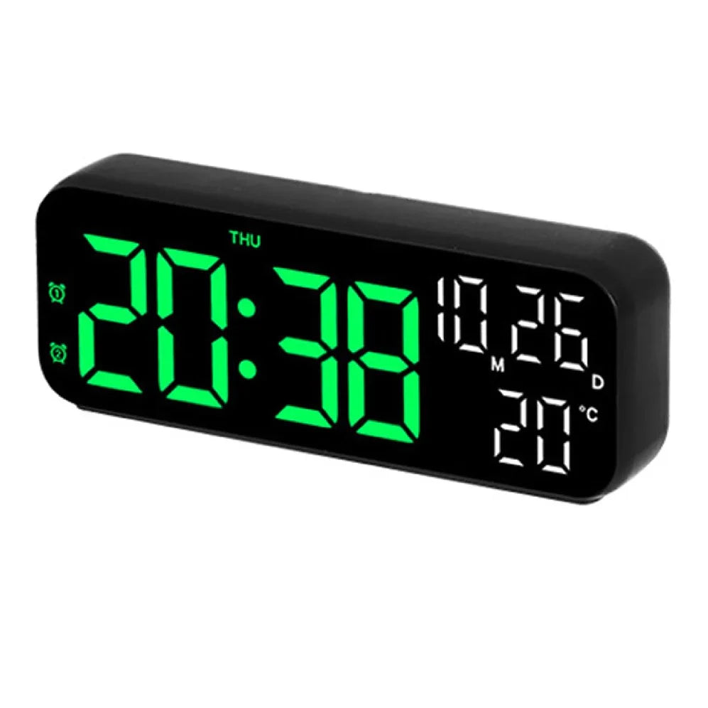 Ceas digital de perete cu afisaj LED, afisare temperatura si data, mod de noapte Imagine secundară a produsului