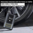 Pompa aer auto electrica, afisaj digital LCD, Lanterna LED