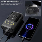 Pompa aer auto electrica, afisaj digital LCD, Lanterna LED