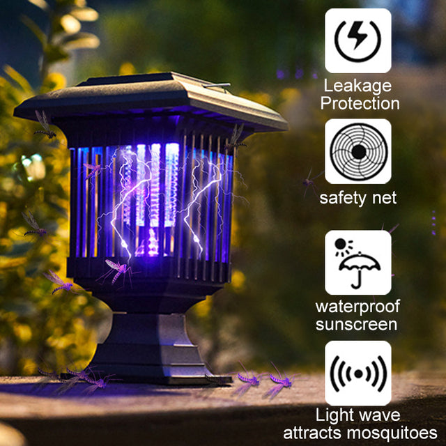 Lampă Solara Anti-Insecte 2 in 1 cu LED UV si Lumina Decorativa, Exterior/Interior, 3 Tipuri de Montaj