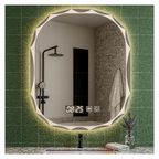 Oglindă Baie LED Ovală cu Senzor Touch, Dezaburire si Ceas – Design Modern 80 x 60 cm
