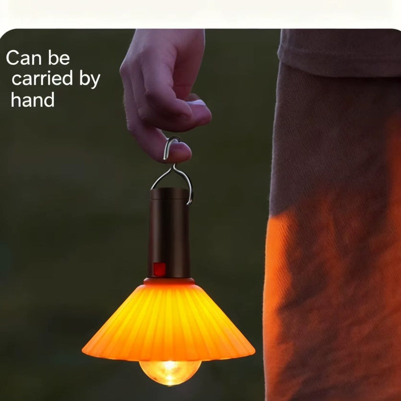 Lampă camping portabila, ghirlanda LED, rezistenta la apa, design bec oval, 5W