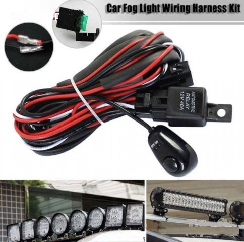 Cablaj cu releu si buton 480W 12V 40A pentru proiectoare LED sau LED Bar lungime 3m Imagine principală a produsului