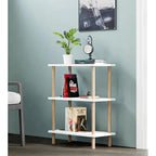 Etajera decorativa cu 3 rafturi si picioare din lemn – ideala ca biblioteca sau masuta laterala